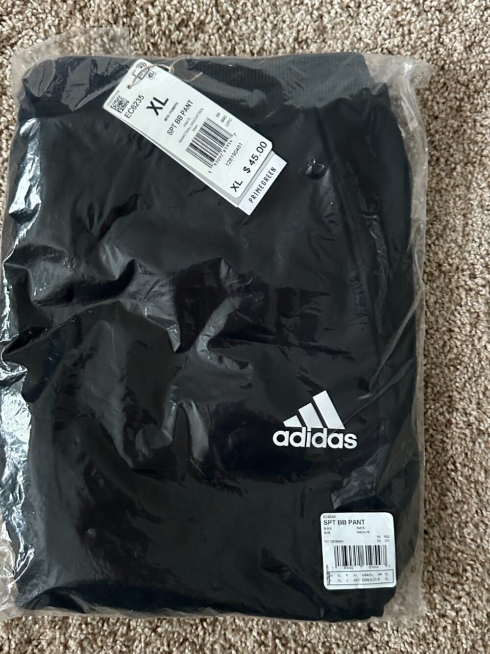 NWT adidas Sport Basketball Pants - Black / White - Size XL